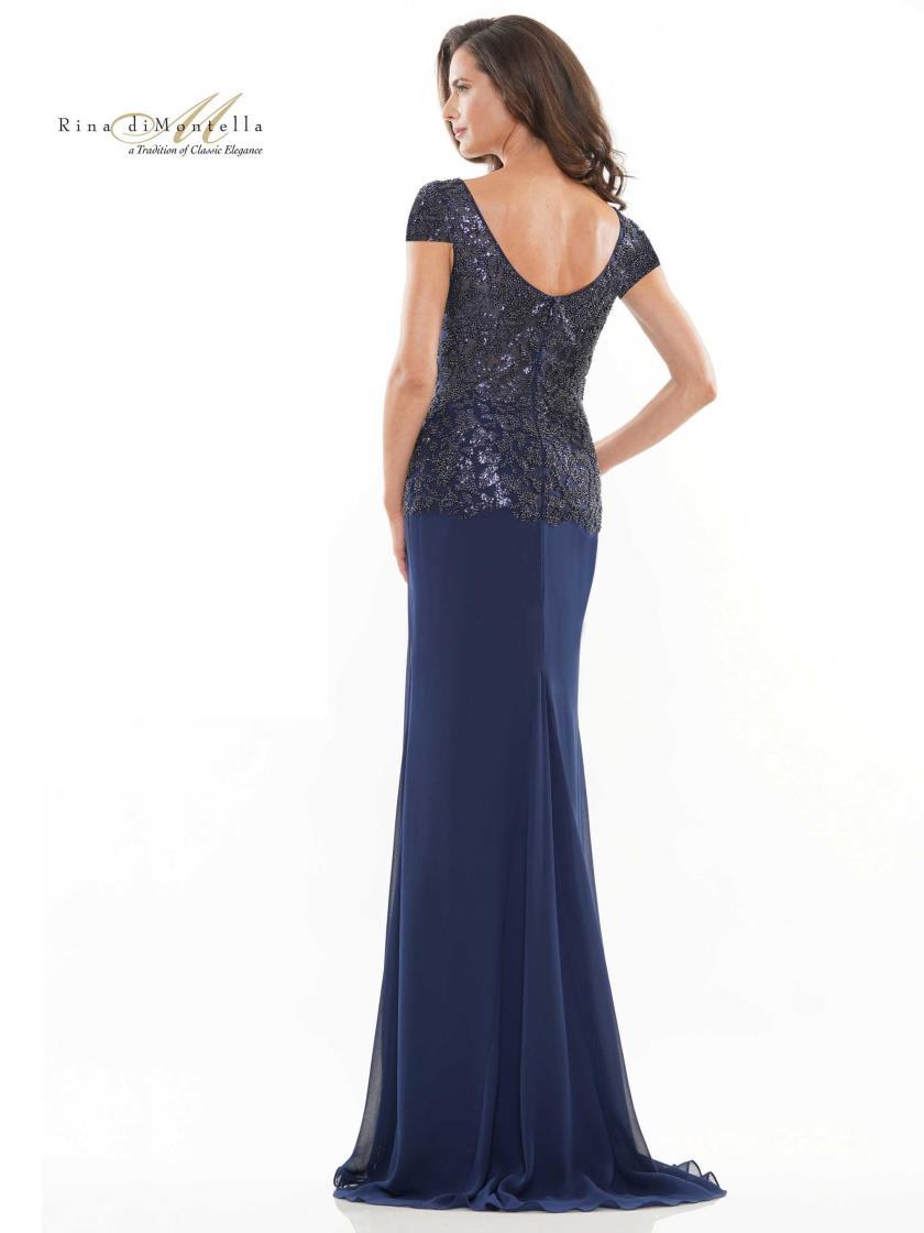 Rina di Montella Beaded Long Formal Dress 2743 - The Dress Outlet