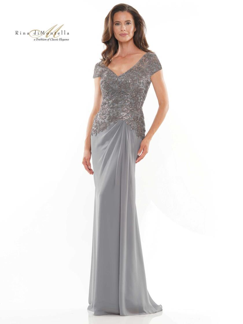 Rina di Montella Beaded Long Formal Dress 2743