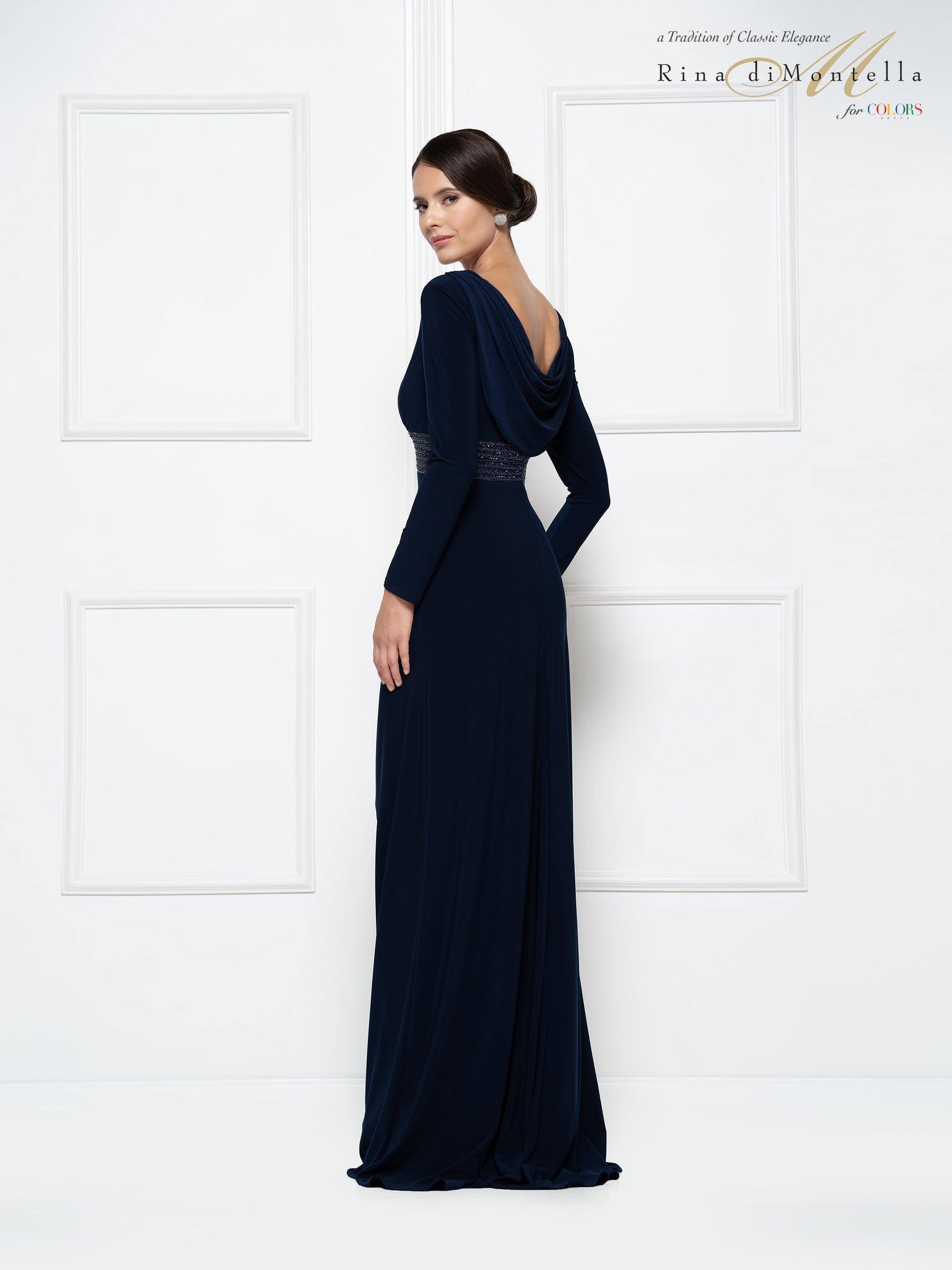 Rina di Montella Formal Long Sleeve Dress 2691 - The Dress Outlet