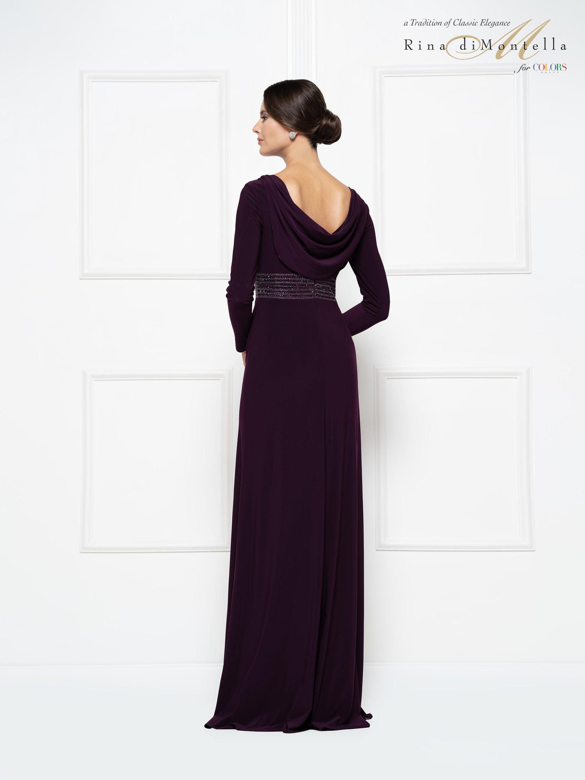 Rina di Montella Formal Long Sleeve Dress 2691 - The Dress Outlet