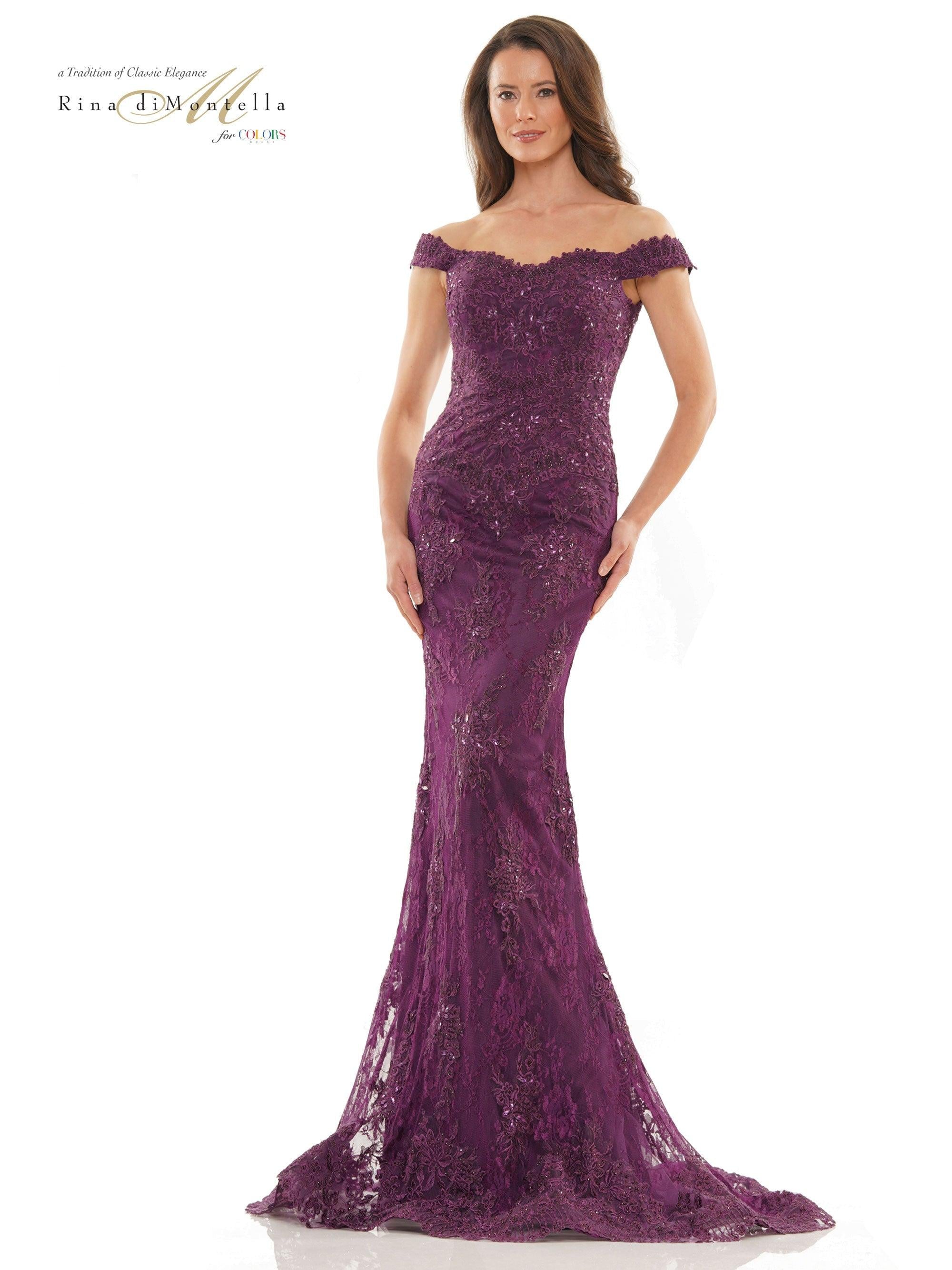 Rina di Montella Long Formal Beaded Dress 2711 - The Dress Outlet