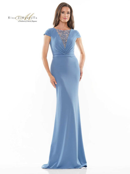 Rina di Montella Long Formal Beaded Dress 2729 - The Dress Outlet