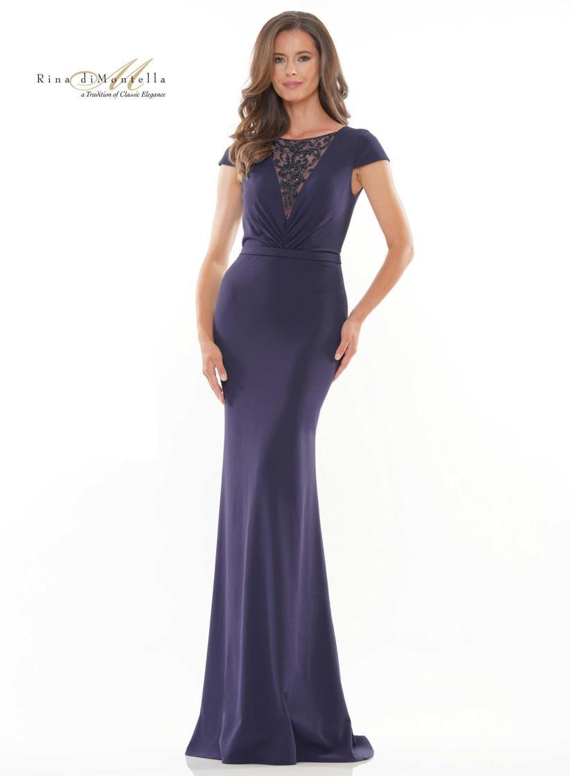 Rina di Montella Long Formal Beaded Dress 2729 - The Dress Outlet