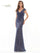 Rina di Montella Long Formal Cap Sleeve Dress 2723 - The Dress Outlet