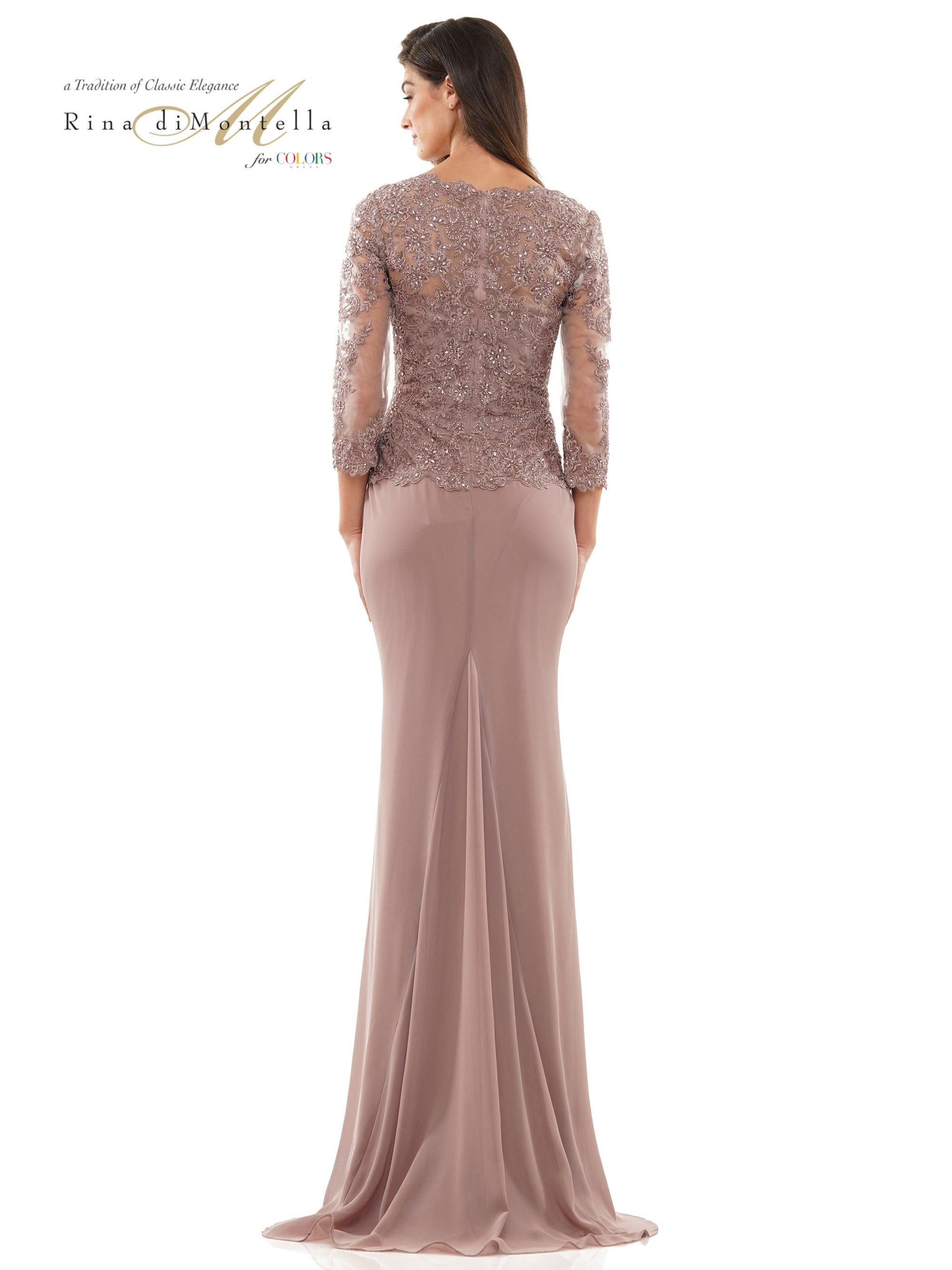 Rina di Montella Long Formal Chiffon Dress 2744 - The Dress Outlet