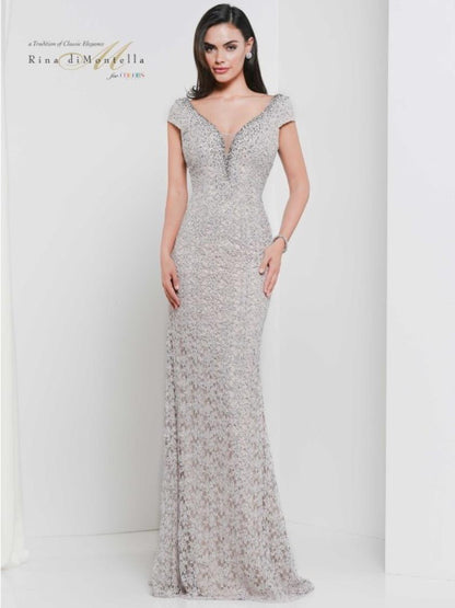 Rina di Montella Long Formal Evening Dress 2656 - The Dress Outlet