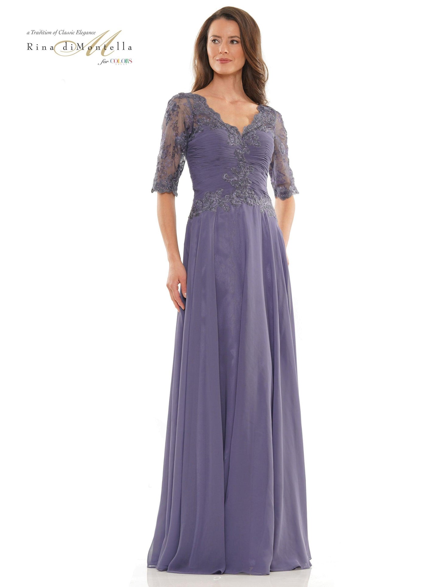 Rina di Montella Long Mother of the Bride Gown 2760 - The Dress Outlet