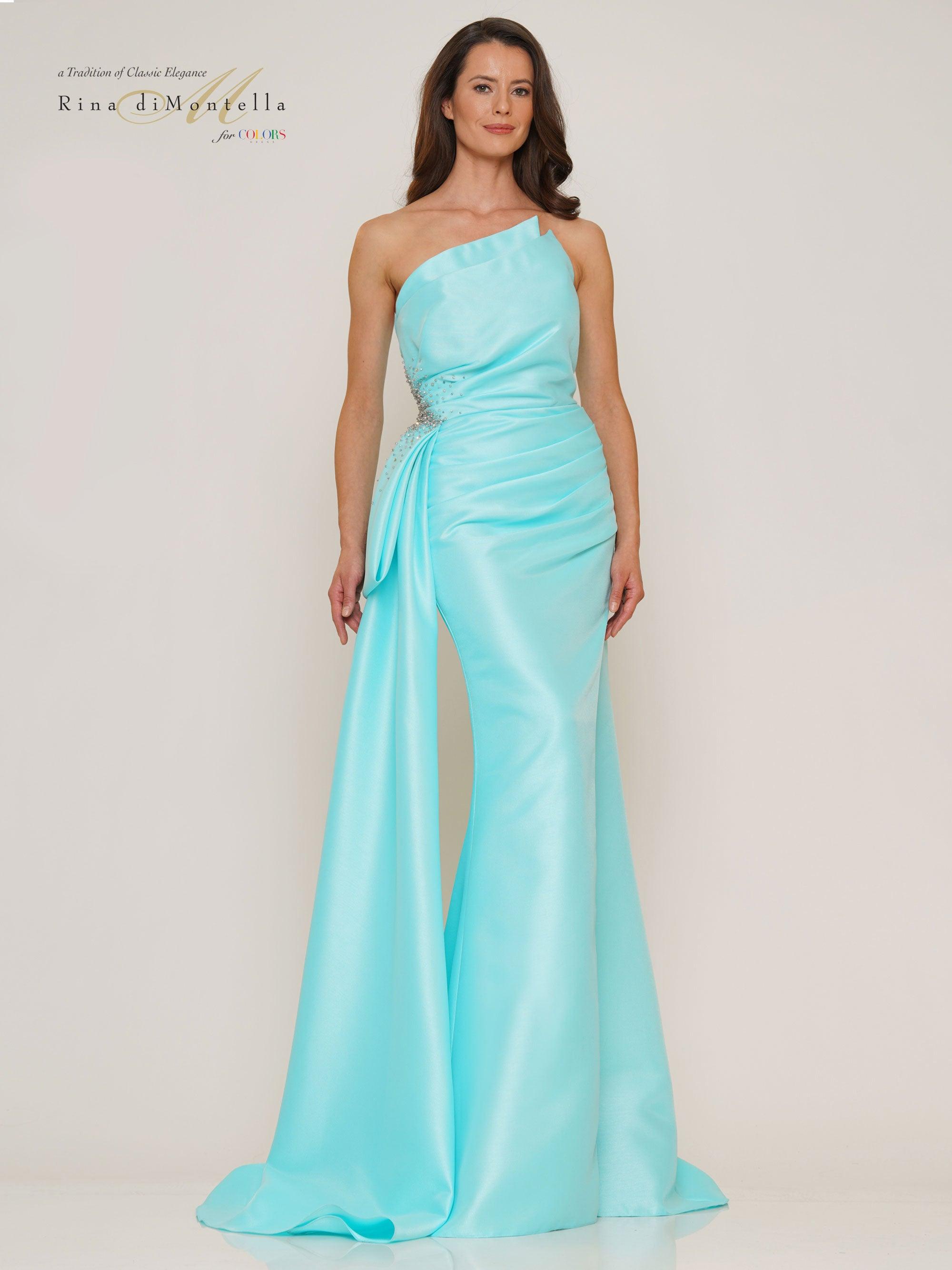 Rina di Montella Long Strapless Formal Dress 2750 - The Dress Outlet