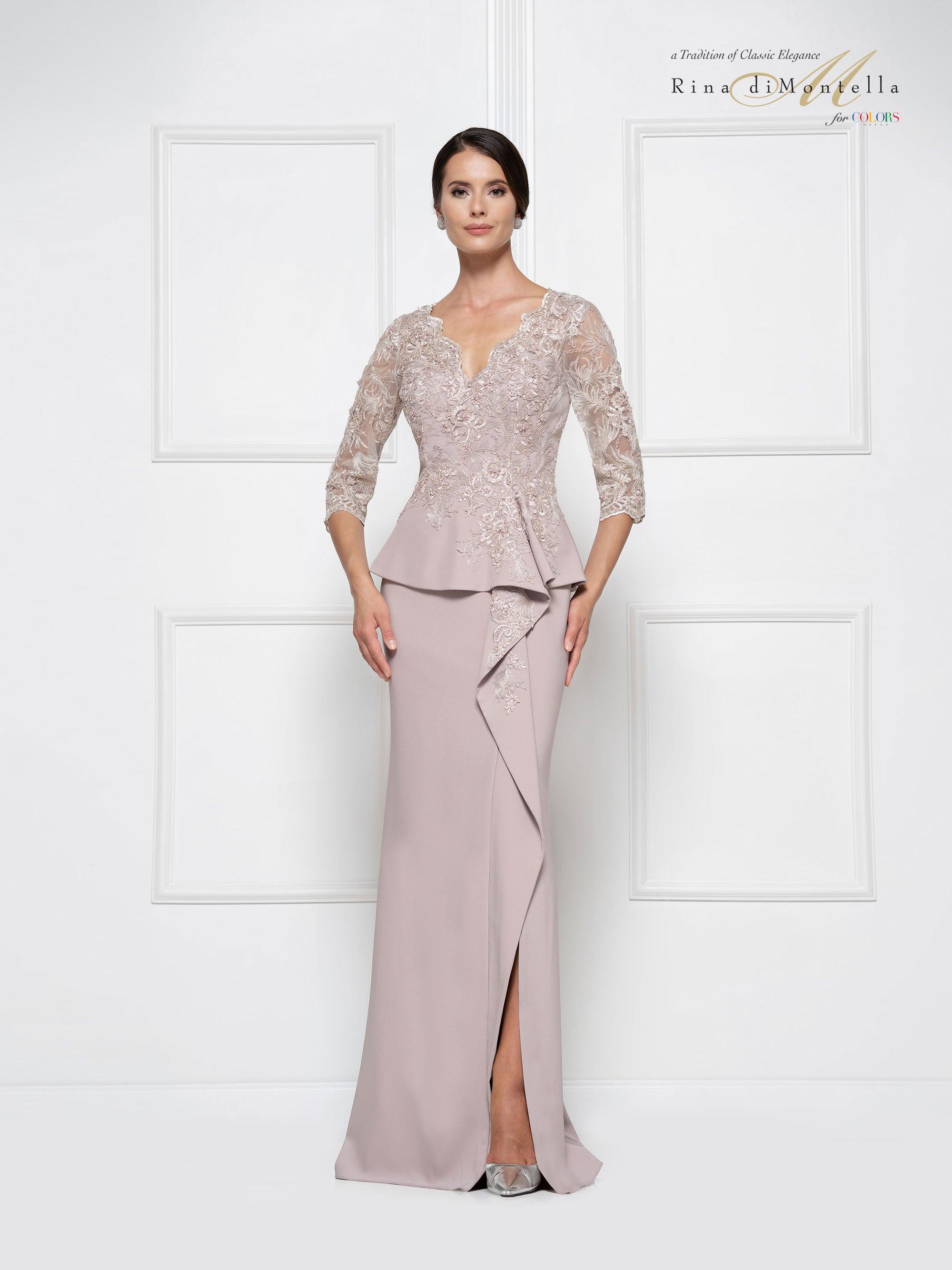 Rina di Montella Peplum Style Long Dress 2685 for 525.99 The