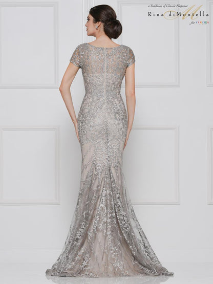 Rina di Montella Short Sleeve Long Dress 2657 - The Dress Outlet