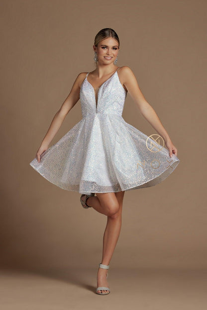 Sequins Cocktail Short Homecoming Dress - The Dress Outlet