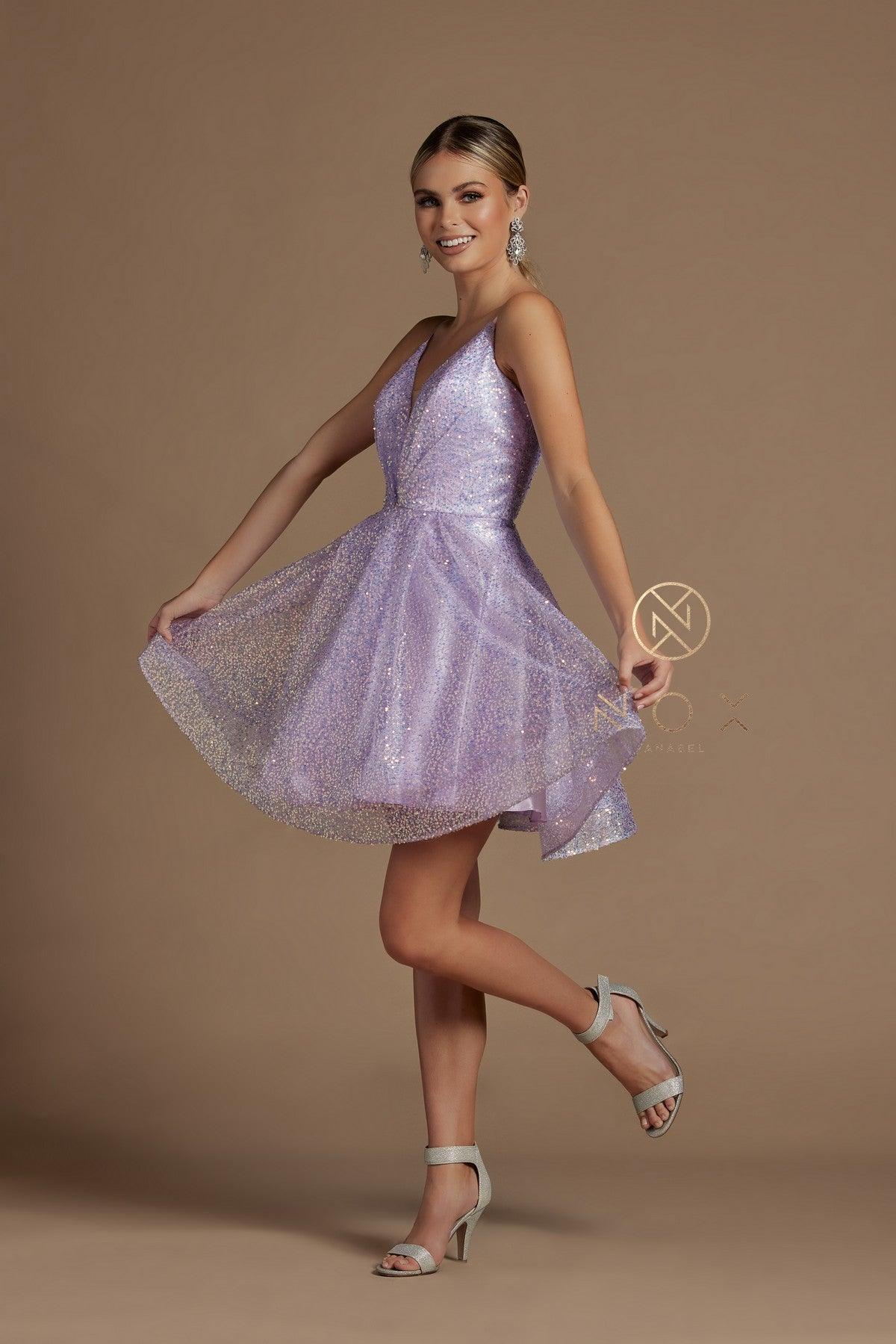 Sequins Cocktail Short Homecoming Dress - The Dress Outlet