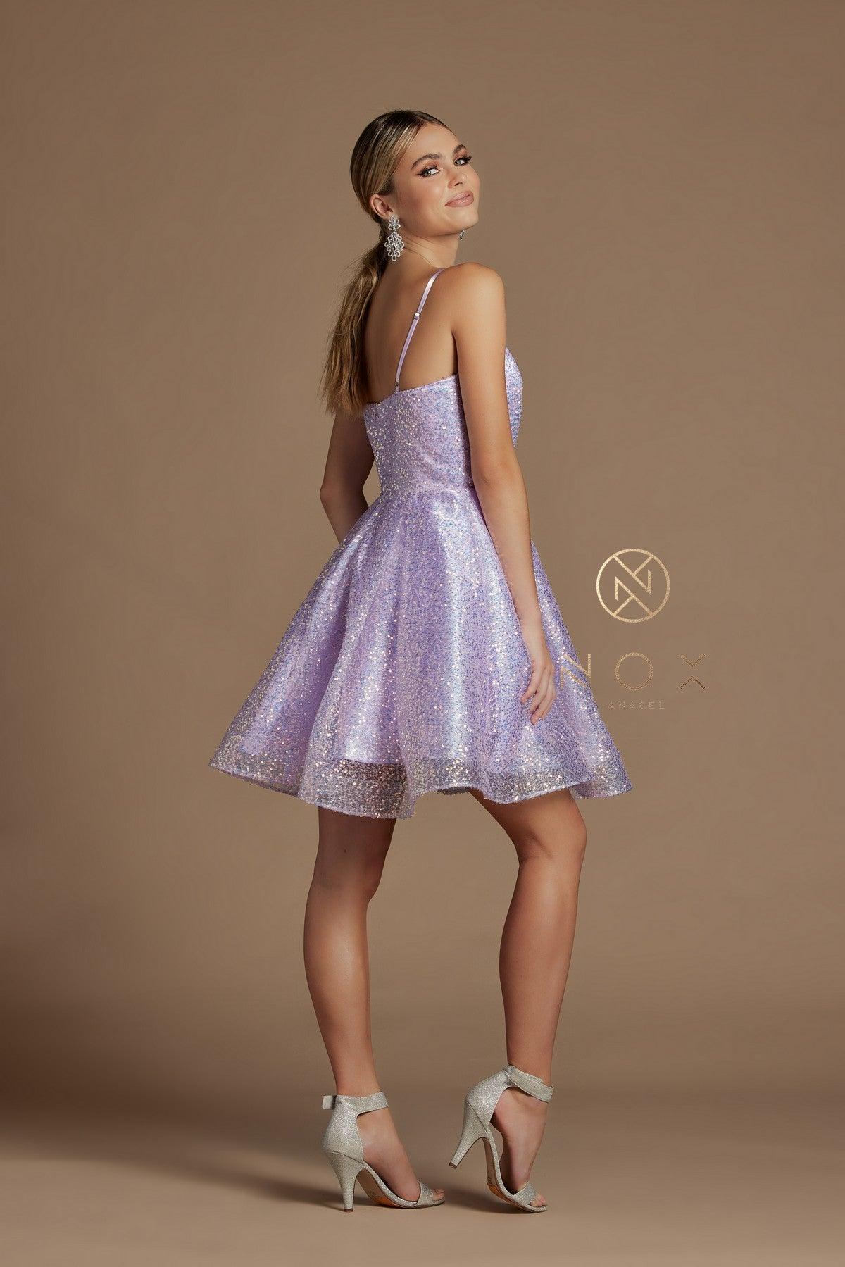 Black Multi Sequins Cocktail Short Homecoming Dress