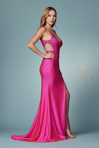 Sexy  Long High Slit Prom Dress - The Dress Outlet