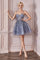 Sexy Short Spaghetti Strap Prom Dress Smoky Blue