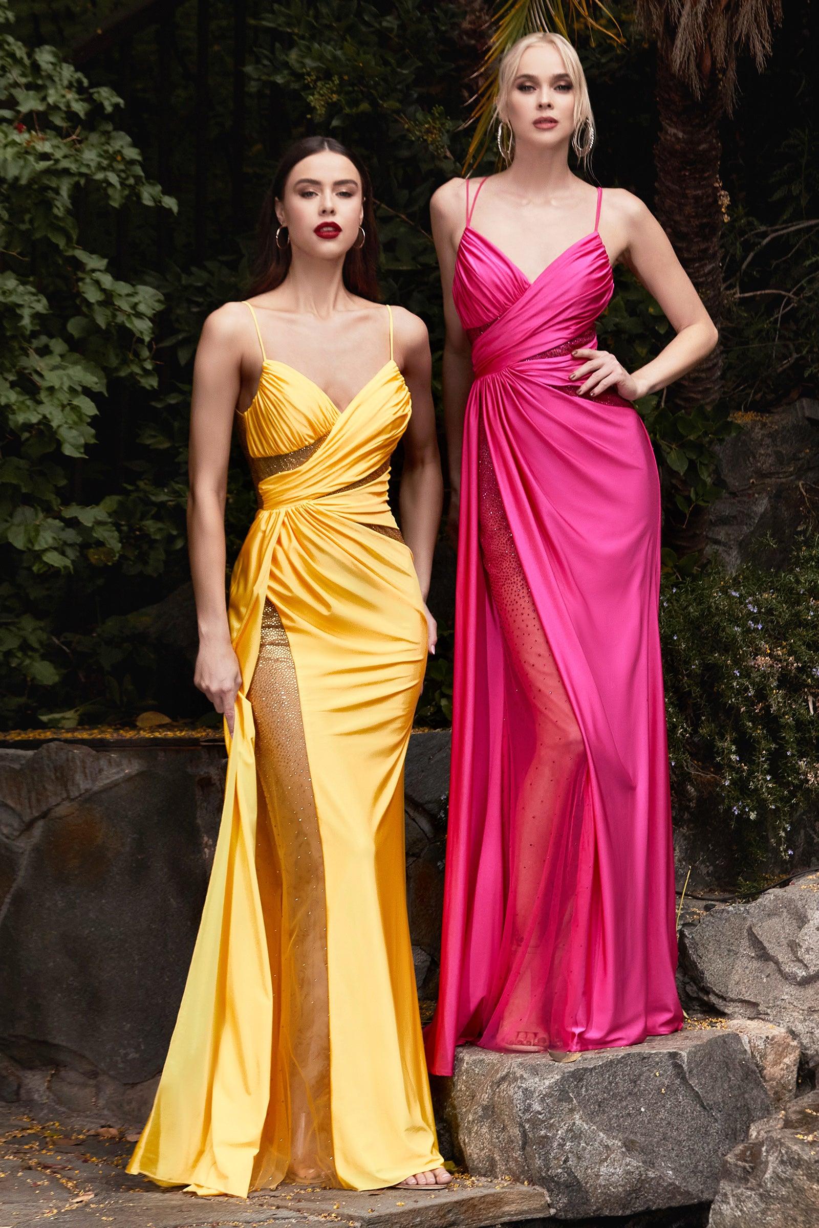 Sexy Spaghetti Strap Long Prom Dress - The Dress Outlet