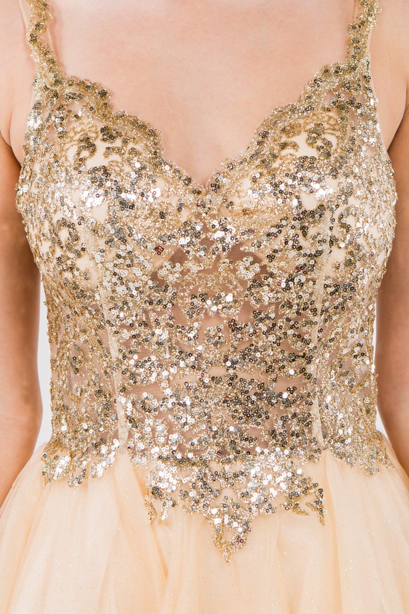 Sheer Bodice Short Homecoming Dress - The Dress Outlet