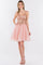 Sheer Bodice Short Homecoming Dress - The Dress Outlet