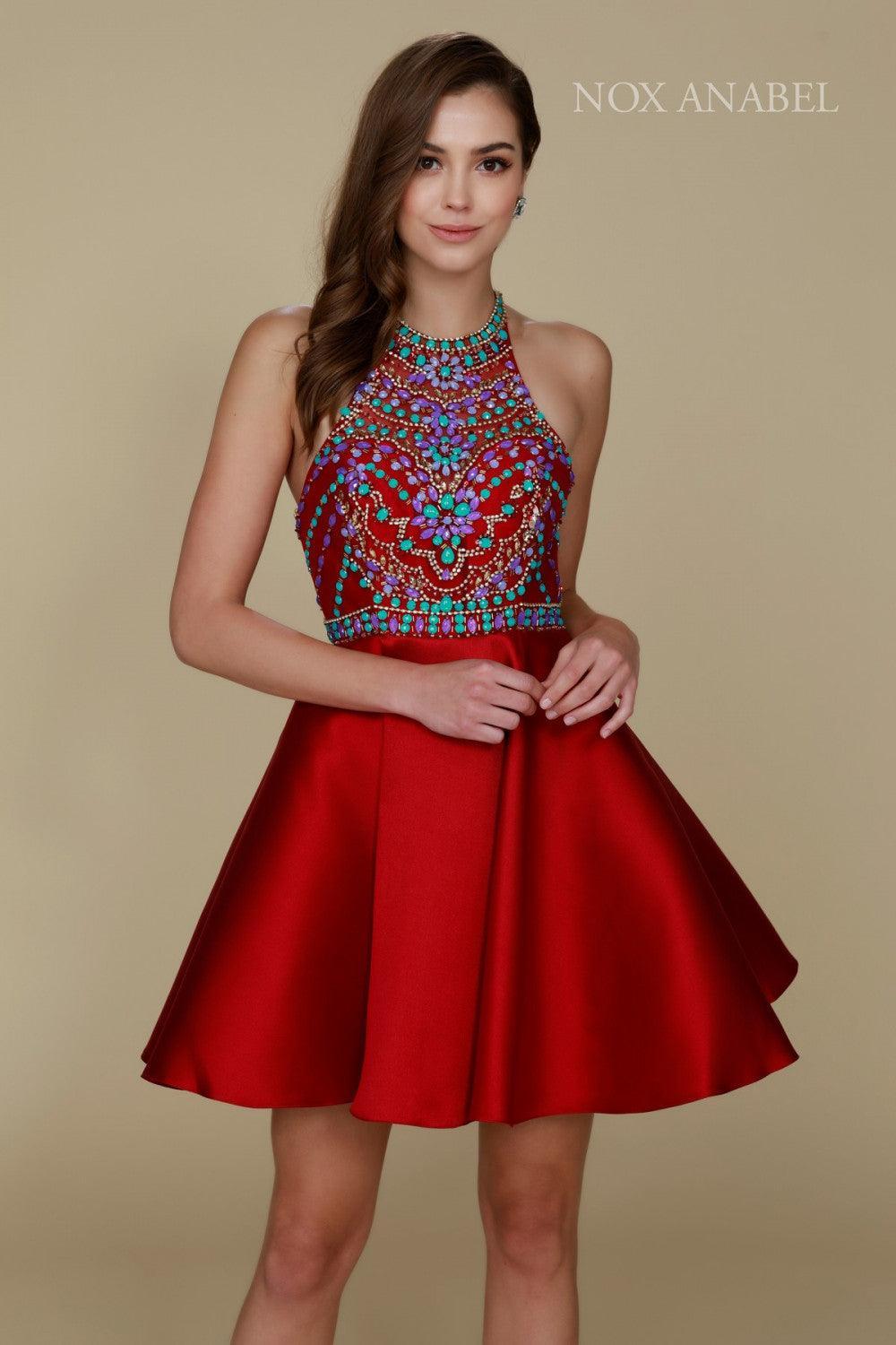 Short Beaded Homecoming Prom Dress Sale - The Dress Outlet