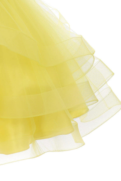 Short Beaded Illusion Neckline Flower Girl Dress Sale - The Dress Outlet