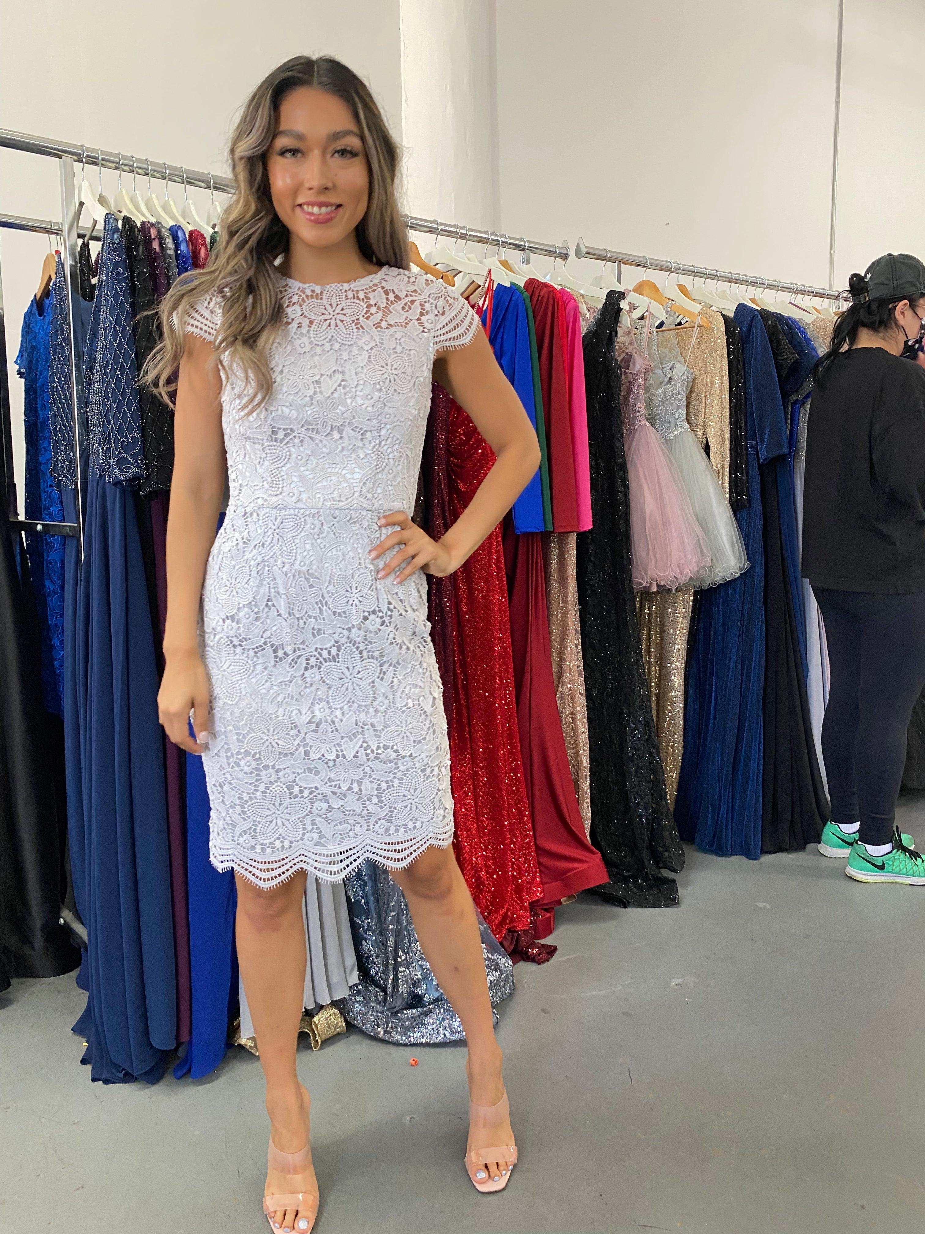 Short Cap Sleeve Cocktail Dress Sale - The Dress Outlet