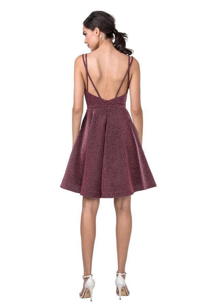 Short Glitter Homecoming Dress Sale - The Dress Outlet