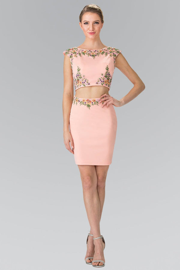two piece short homecoming dresses Short Homecoming Two Piece Cocktail Dress