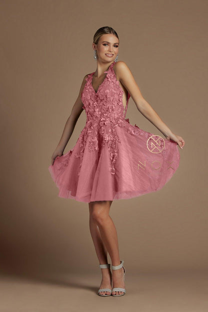 Short Lace Cocktail Homecoming Dress - The Dress Outlet