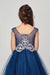 Short Metallic Lace Applique Flower Girl Dress - The Dress Outlet