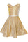 Short Metallic Off Shoulder Flower Girl  Dress - The Dress Outlet