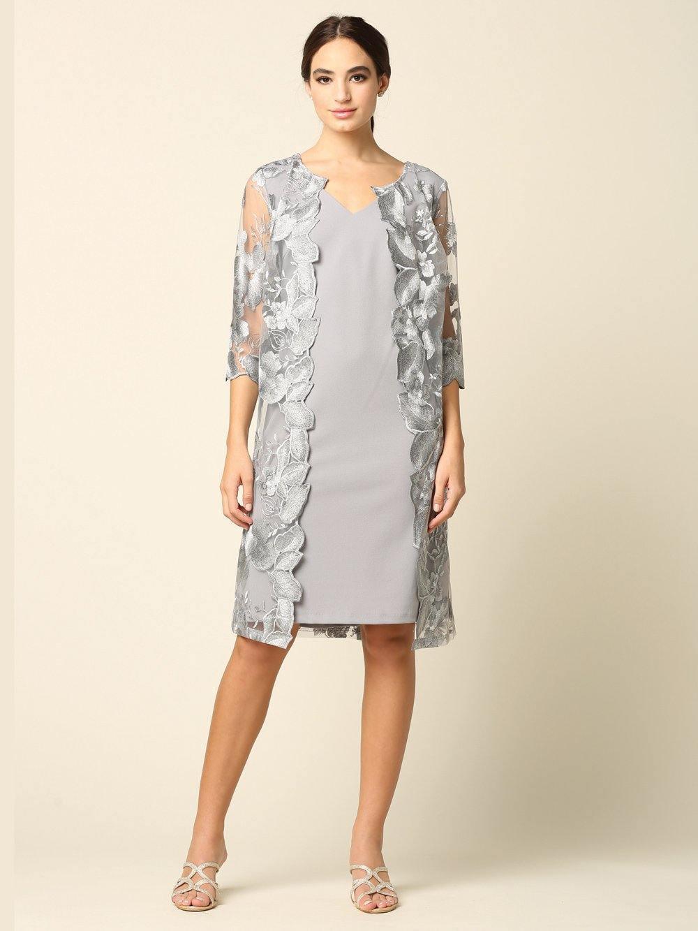 Short Mother of the Bride Chiffon Dress - The Dress Outlet Eva Fashion