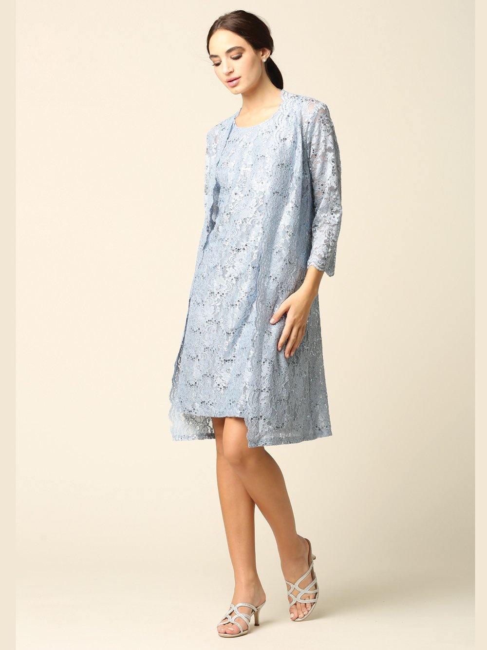 Short Mother of the Bride Lace Jacket Dress Sale