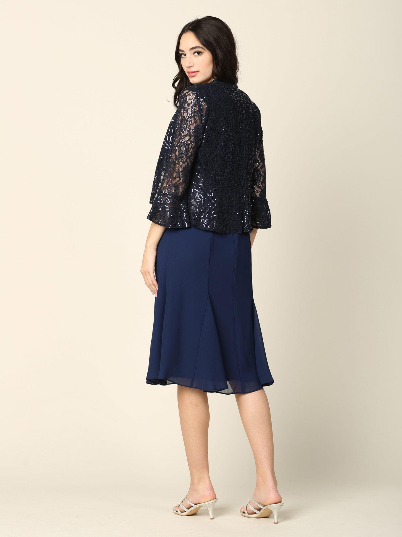Short Mother of the Bride Two Piece Set Jacket Dress - The Dress Outlet