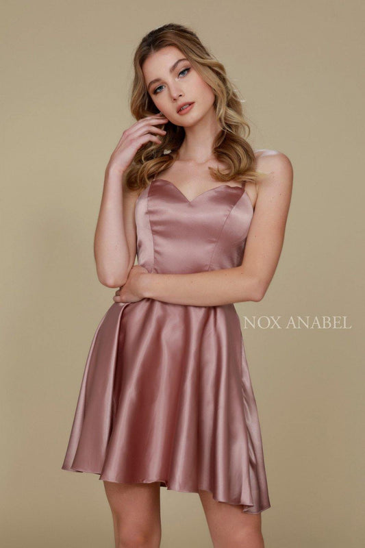 Short Satin homecoming Dress Sale - The Dress Outlet