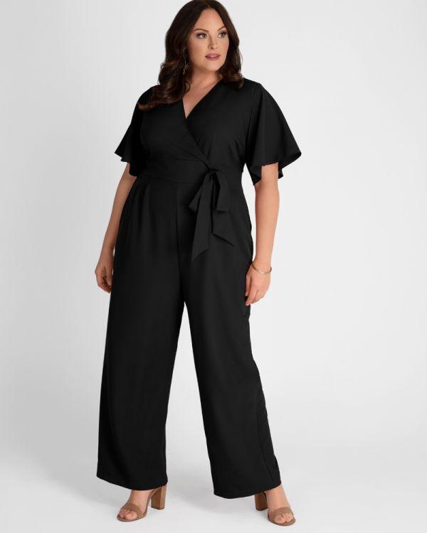Short Sleeve Crepe Jumpsuit