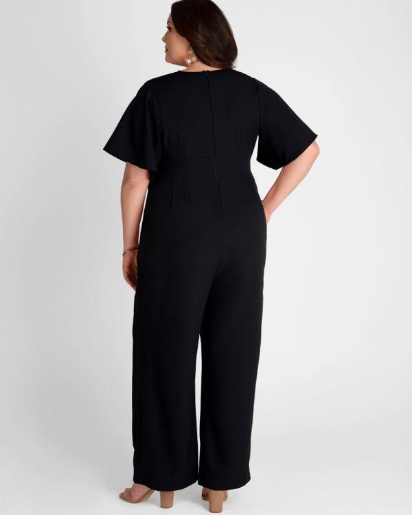 Short Sleeve Crepe Jumpsuit