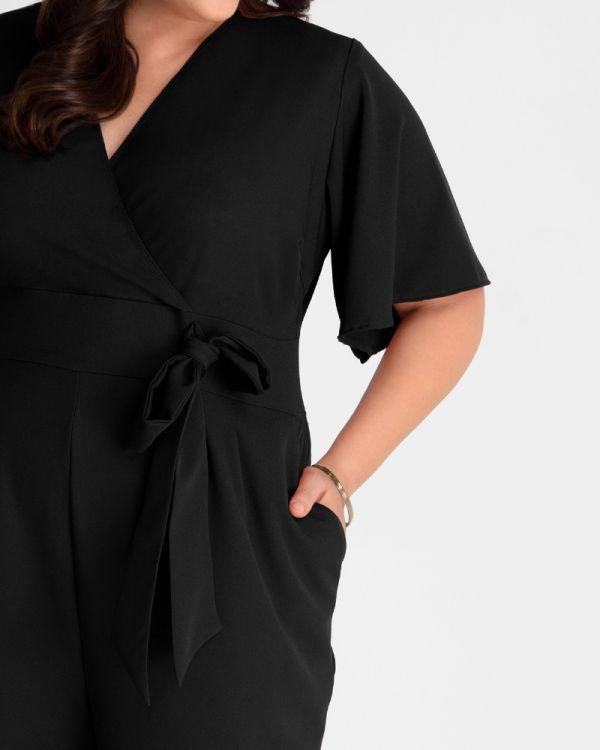 Short Sleeve Crepe Jumpsuit