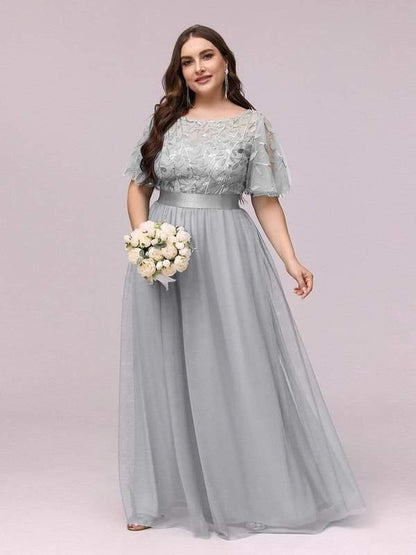 A-Line Sequin Leaf Maxi Prom Dress Sale - The Dress Outlet