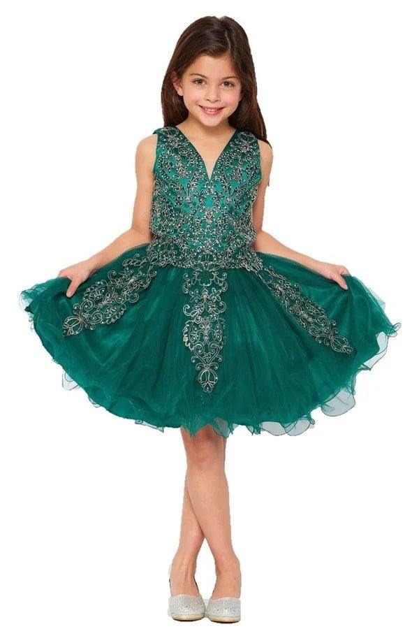 Short Sleeveless Flower Girl Dress - The Dress Outlet