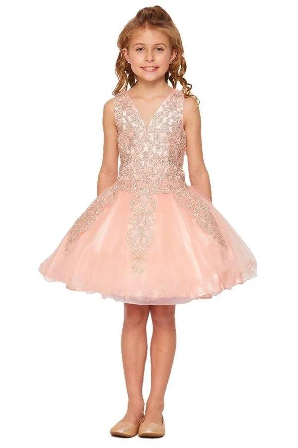 Short Sleeveless Flower Girl Dress - The Dress Outlet