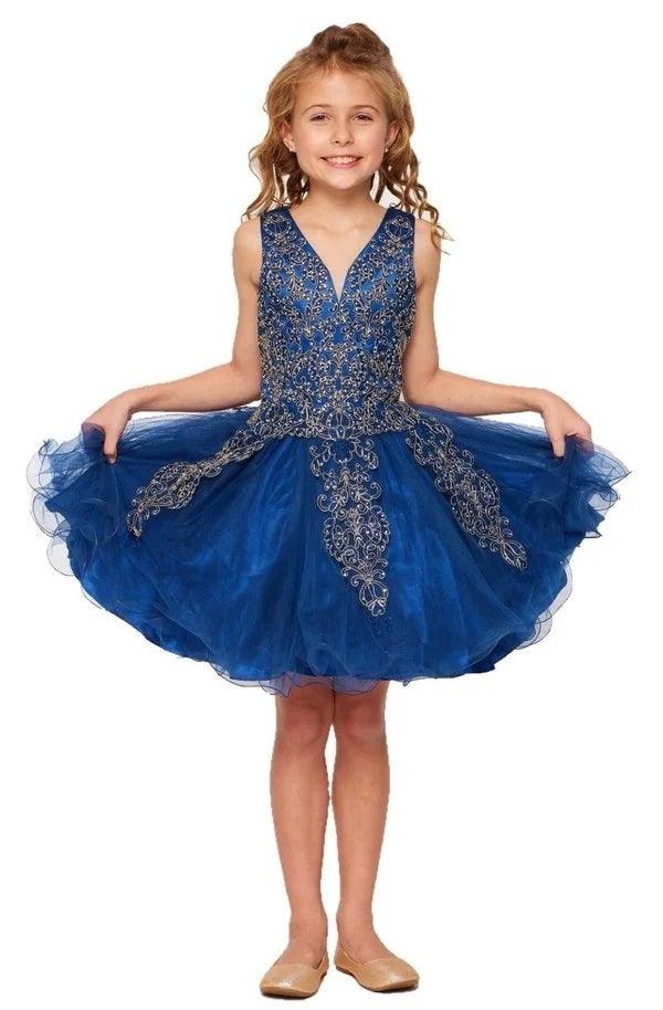 Short Sleeveless Flower Girl Dress - The Dress Outlet