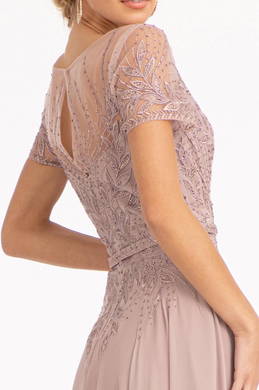 Short Sleeves Mother of the Bride Long Dress