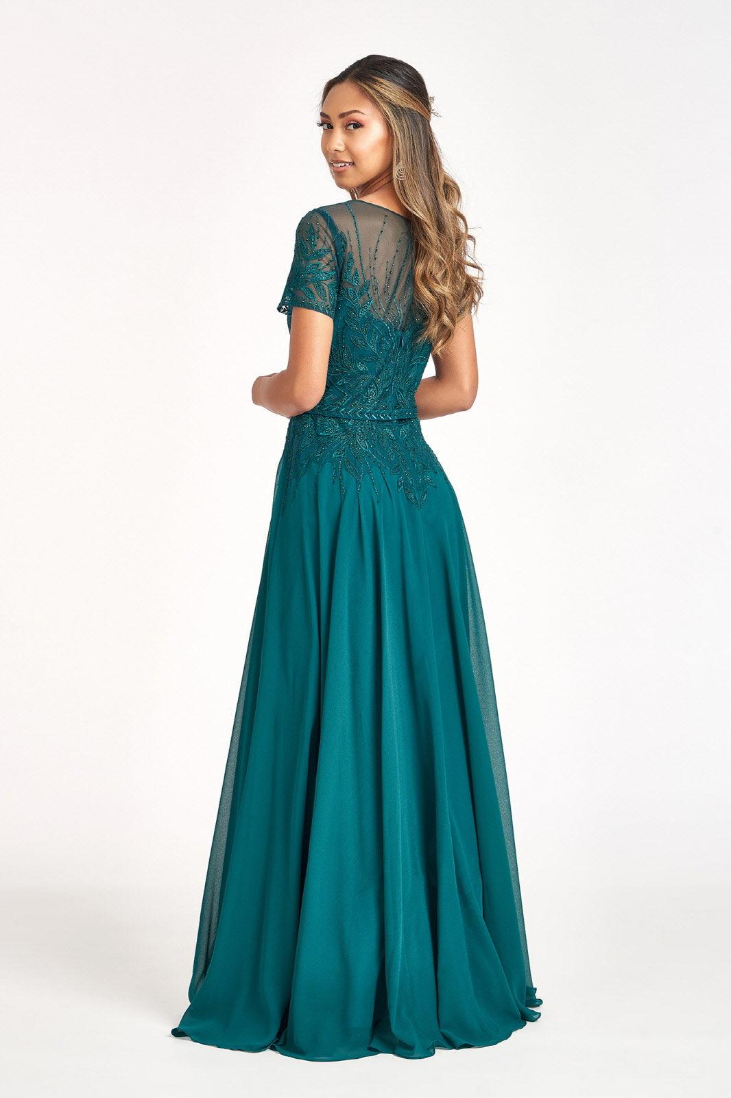 Short Sleeves Mother of the Bride Long Dress