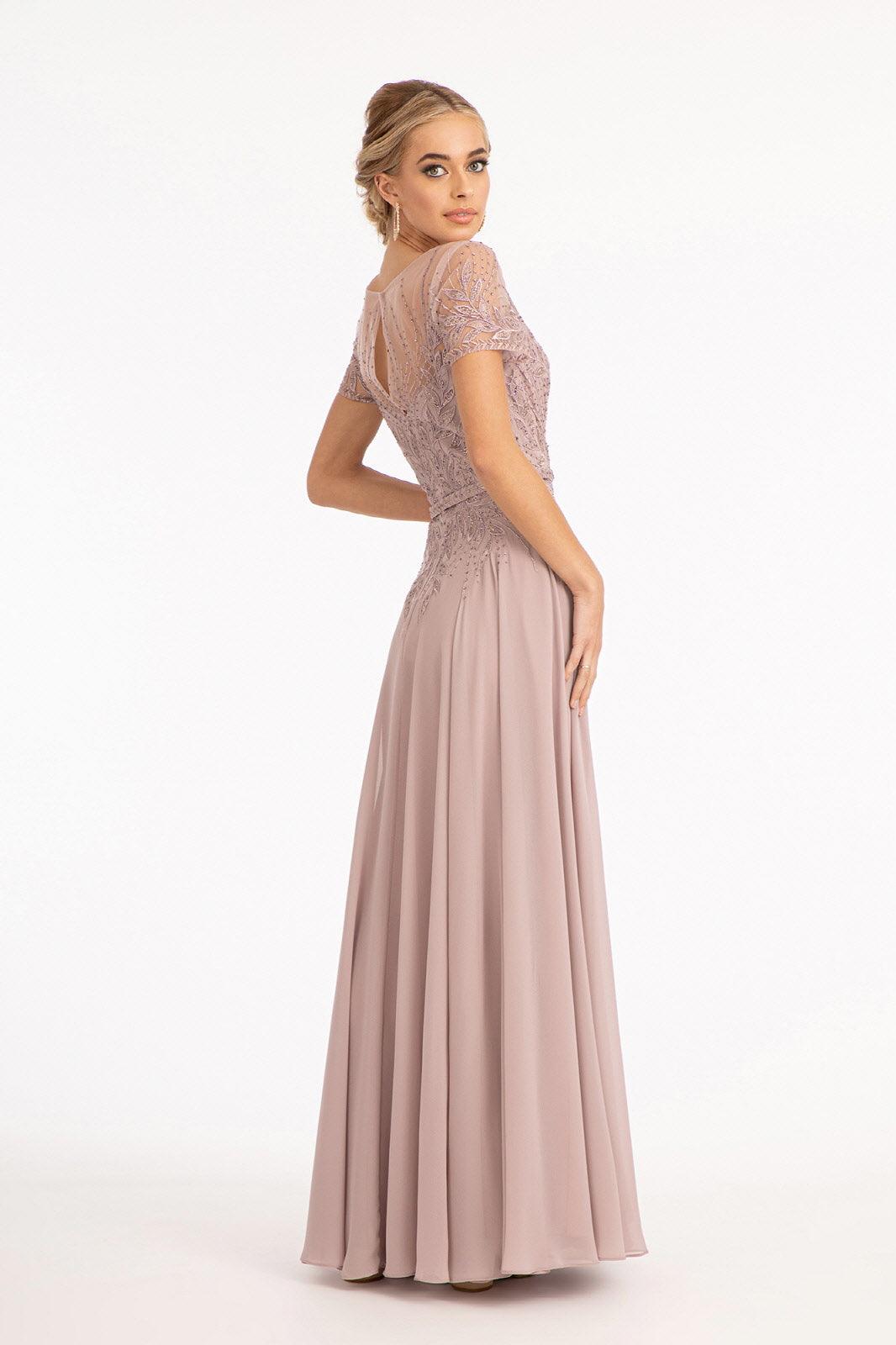 Short Sleeves Mother of the Bride Long Dress