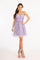 Short Spaghetti Strap Glitter Mesh Cocktail Dress - The Dress Outlet