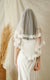 Short Waist Wedding Botanical Embroidery Bridal Veil - The Dress Outlet