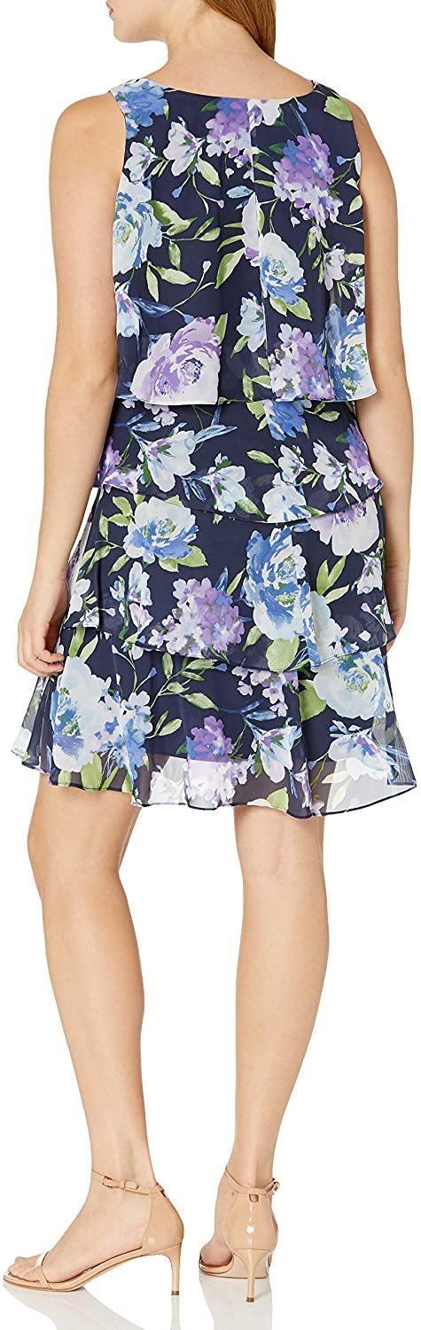 SL Fashions 9171734 Short Sleeveless Floral Dress Sale