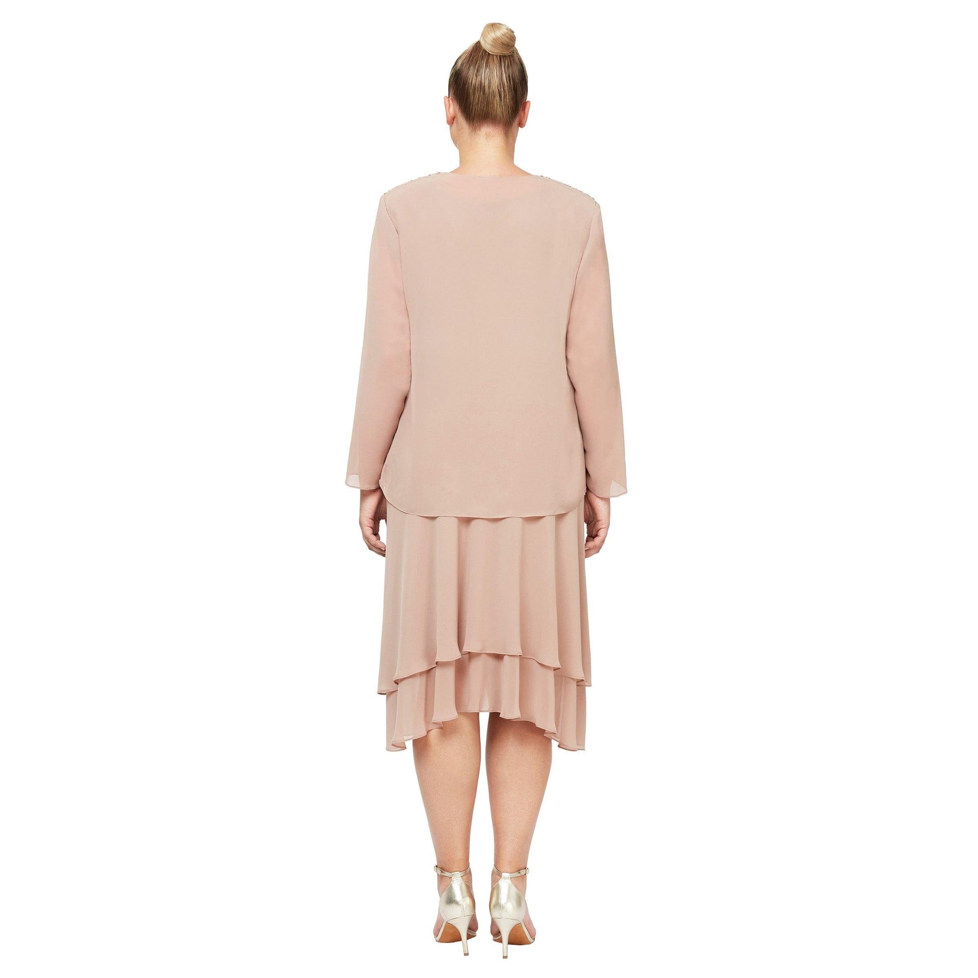 SL Fashions 616184 High Low Plus Size Jacket Dress