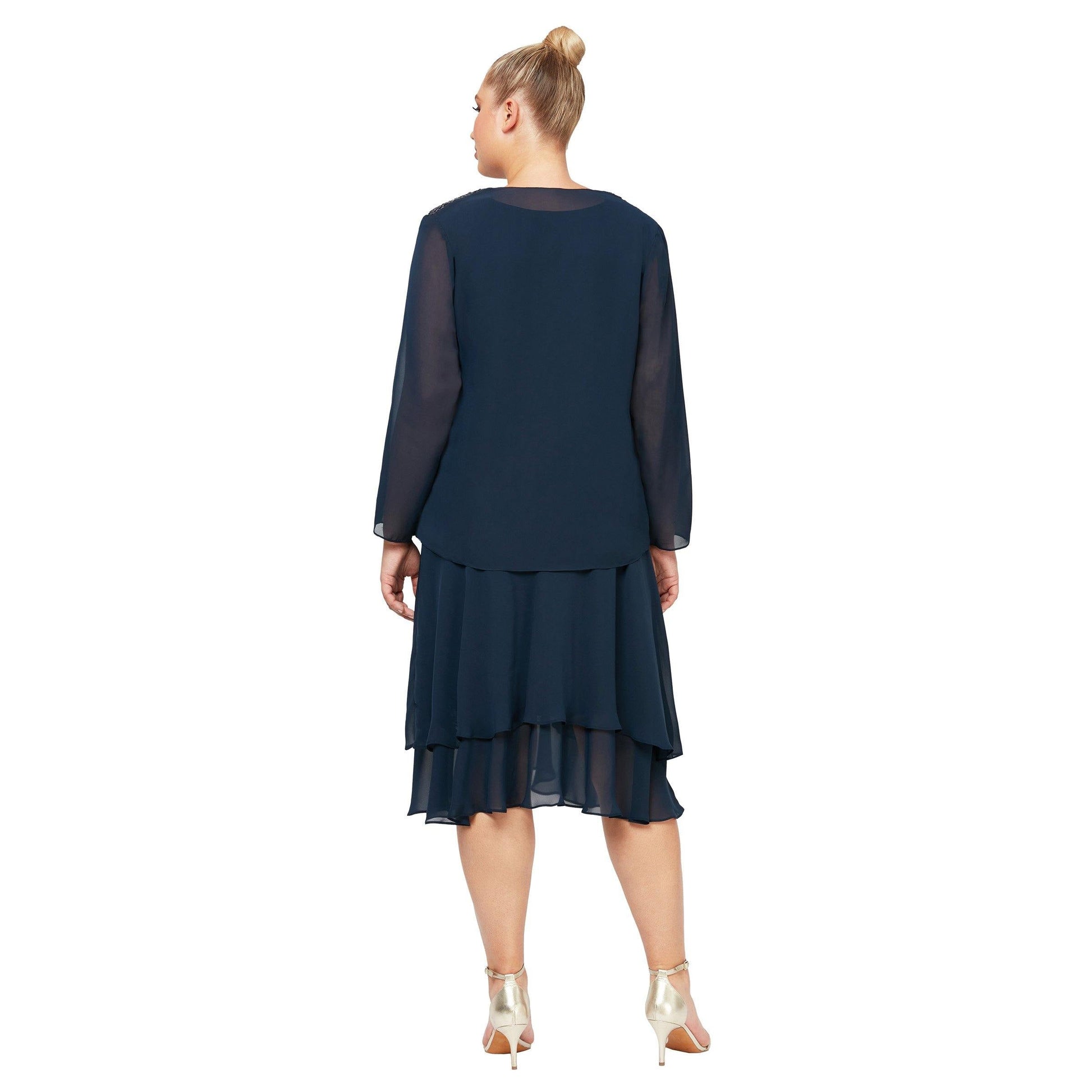 SL Fashions 616184 High Low Plus Size Jacket Dress