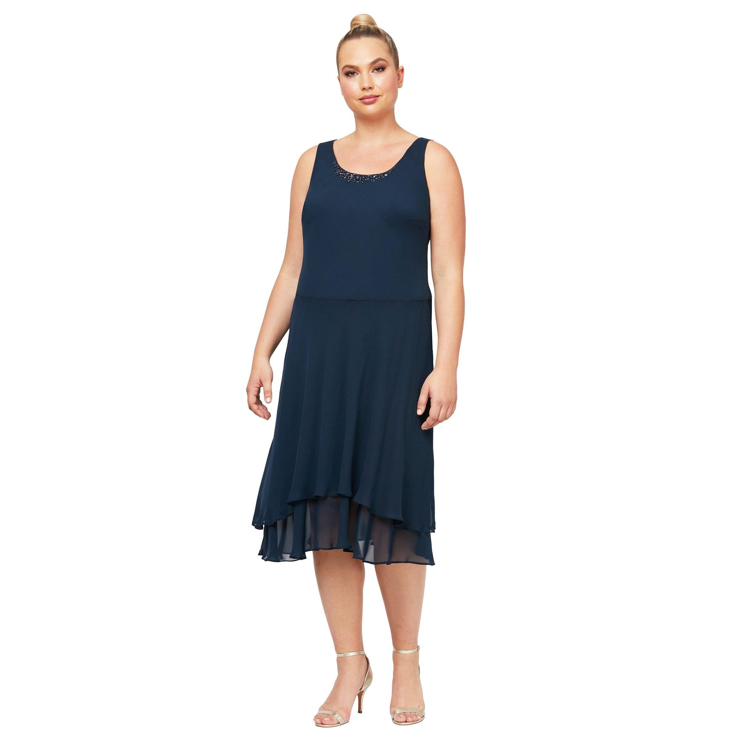 SL Fashions High Low Plus Size Jacket Dress 616184 - The Dress Outlet